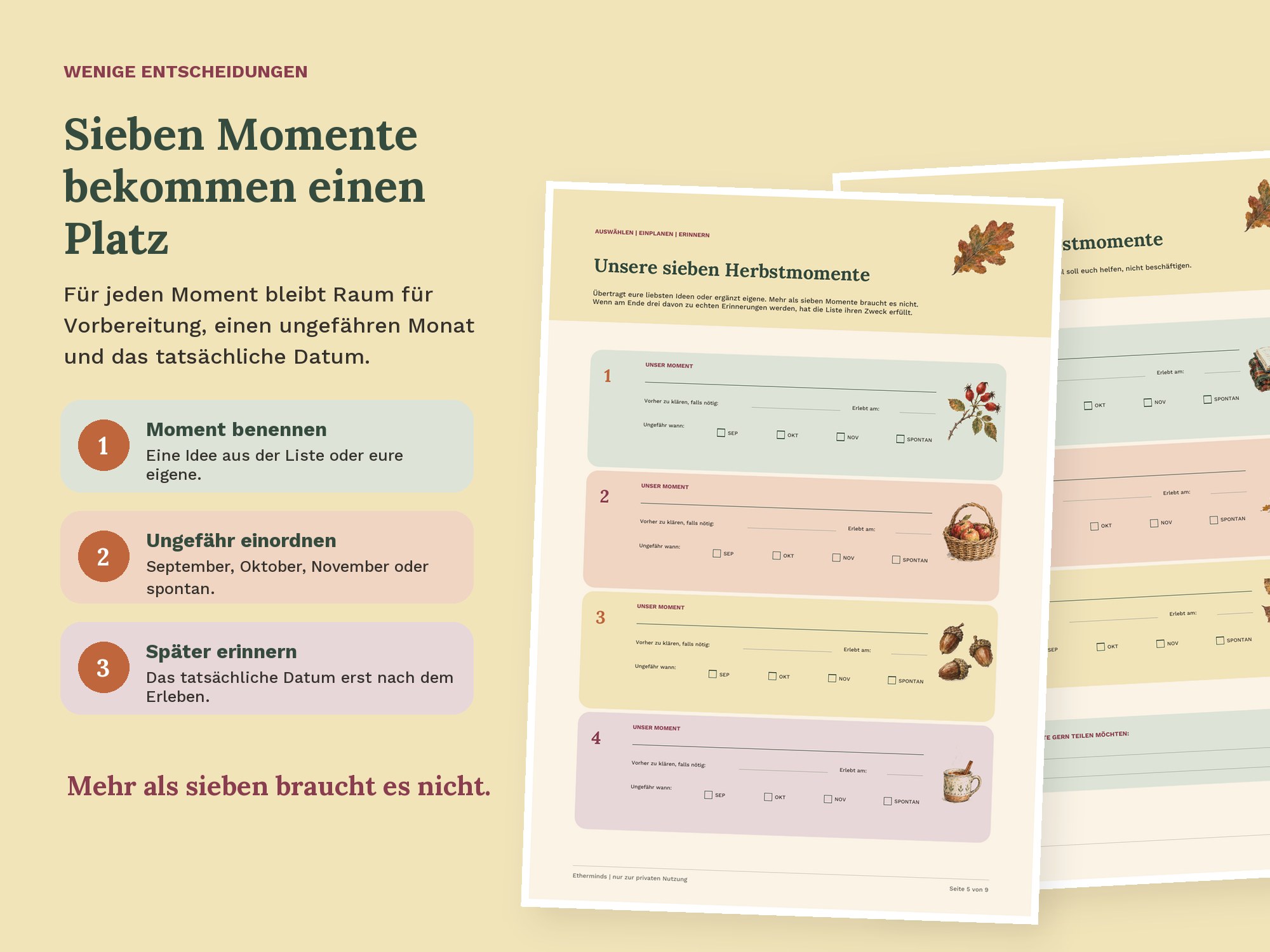 Sieben ausgewählte Herbstmomente planen