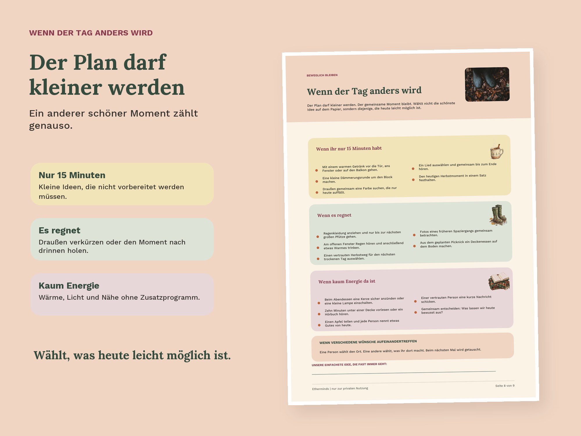 Flexible Herbstideen für Regentage und wenig Energie