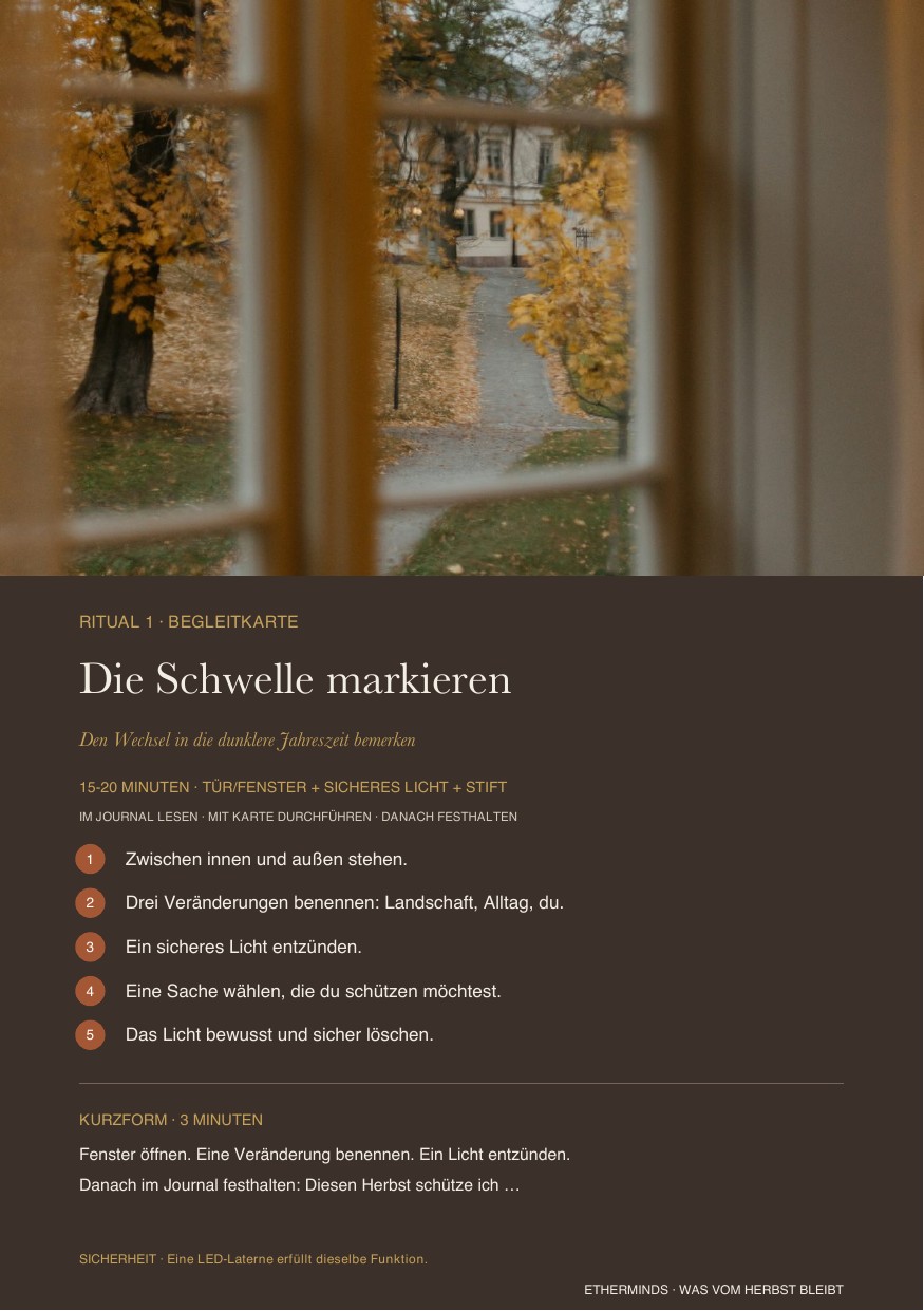 Was vom Herbst bleibt – Journal + Ritualkarten